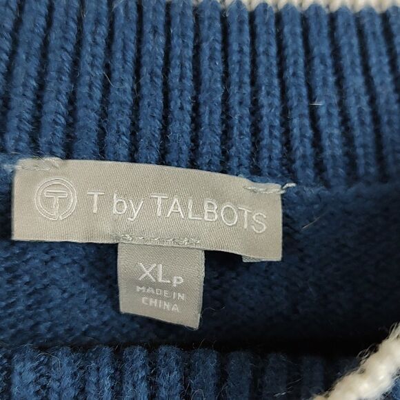 T by Talbot's Tweed Chenille stripe Tunic Sweater in Dark Slate - Picture 2 of 10